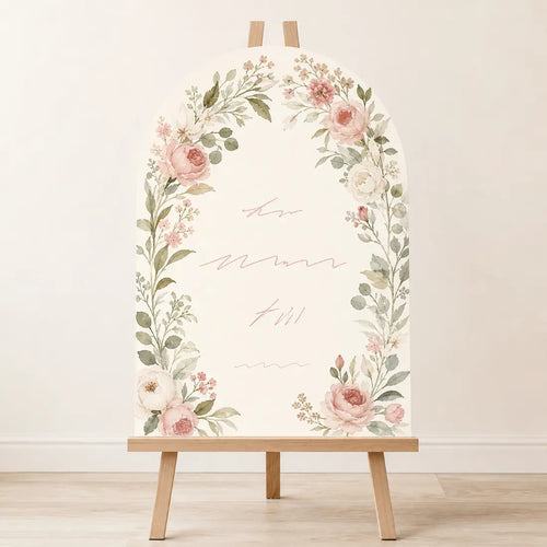 Arch Floral Baby Shower Sign, made to order by Hush & Bloom