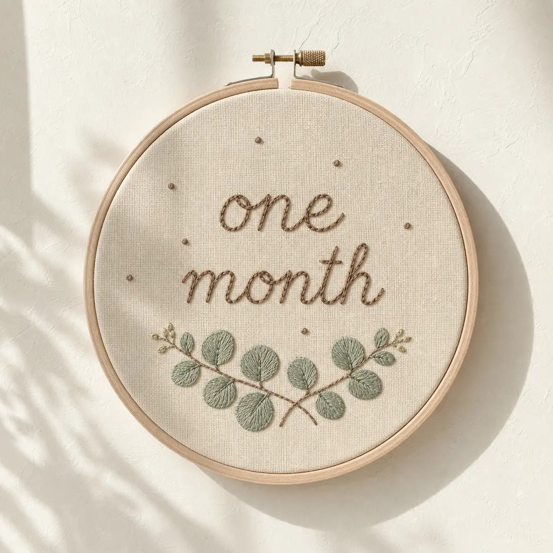 Baby Milestone Embroidery Hoop, made to order by Hush & Bloom
