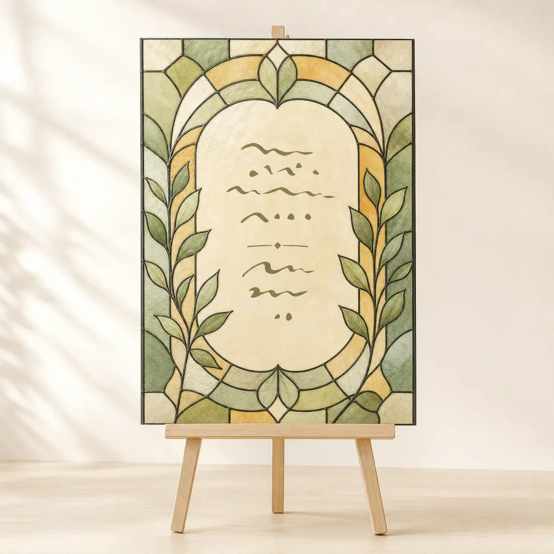 Botanical Stained-Glass Sign, made to order by Hush & Bloom