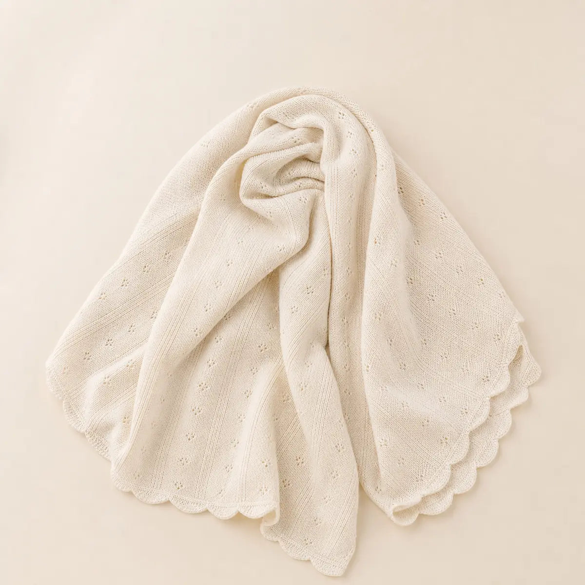 Cloud-Knit Baby Blanket arranged as a clean baby shower product photo