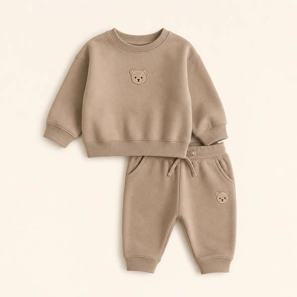 Cozy Bear Lounge Set arranged as a clean baby shower product photo