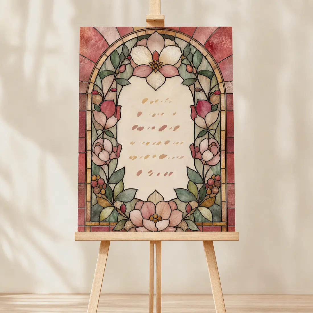 Floral Arch Stained-Glass Sign, made to order by Hush & Bloom