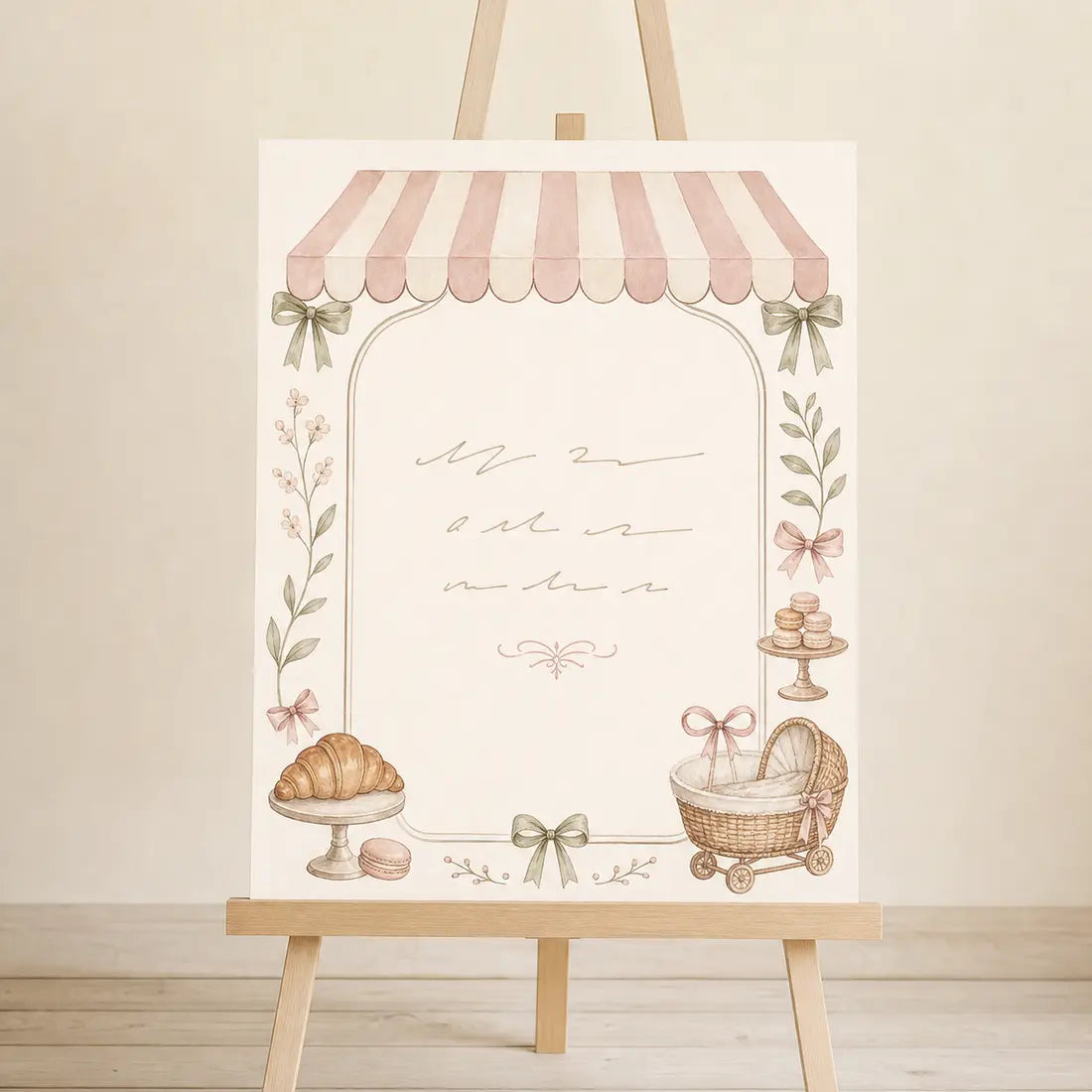 French Café Baby Shower Sign, made to order by Hush & Bloom