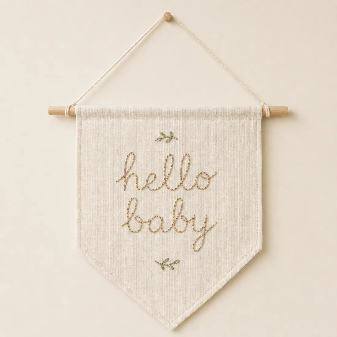 Hello Baby Linen Banner, made to order by Hush & Bloom