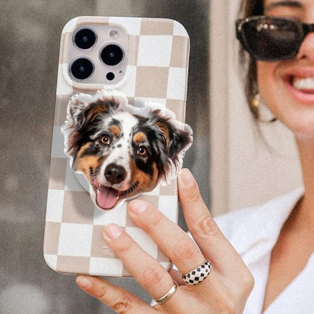 Custom Magnetic Face Phone Grip, Personalized Your Photo MagSafe Phone Grip, Acrylic Phone Holder,  Funny Big Face Grip, Gift for Pet Lover