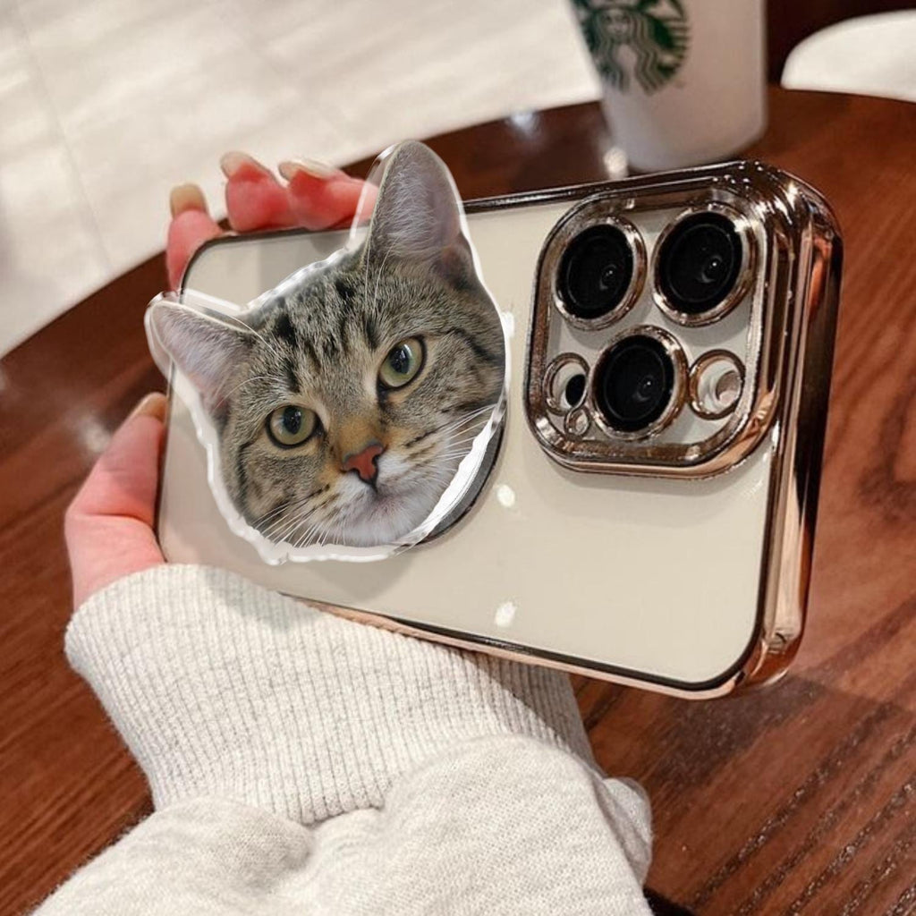 Custom Magnetic Face Phone Grip, Personalized Your Photo MagSafe Phone Grip, Acrylic Phone Holder,  Funny Big Face Grip, Gift for Pet Lover