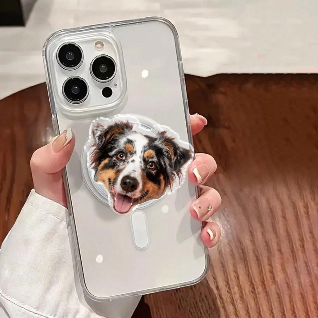 Custom Magnetic Face Phone Grip, Personalized Your Photo MagSafe Phone Grip, Acrylic Phone Holder,  Funny Big Face Grip, Gift for Pet Lover