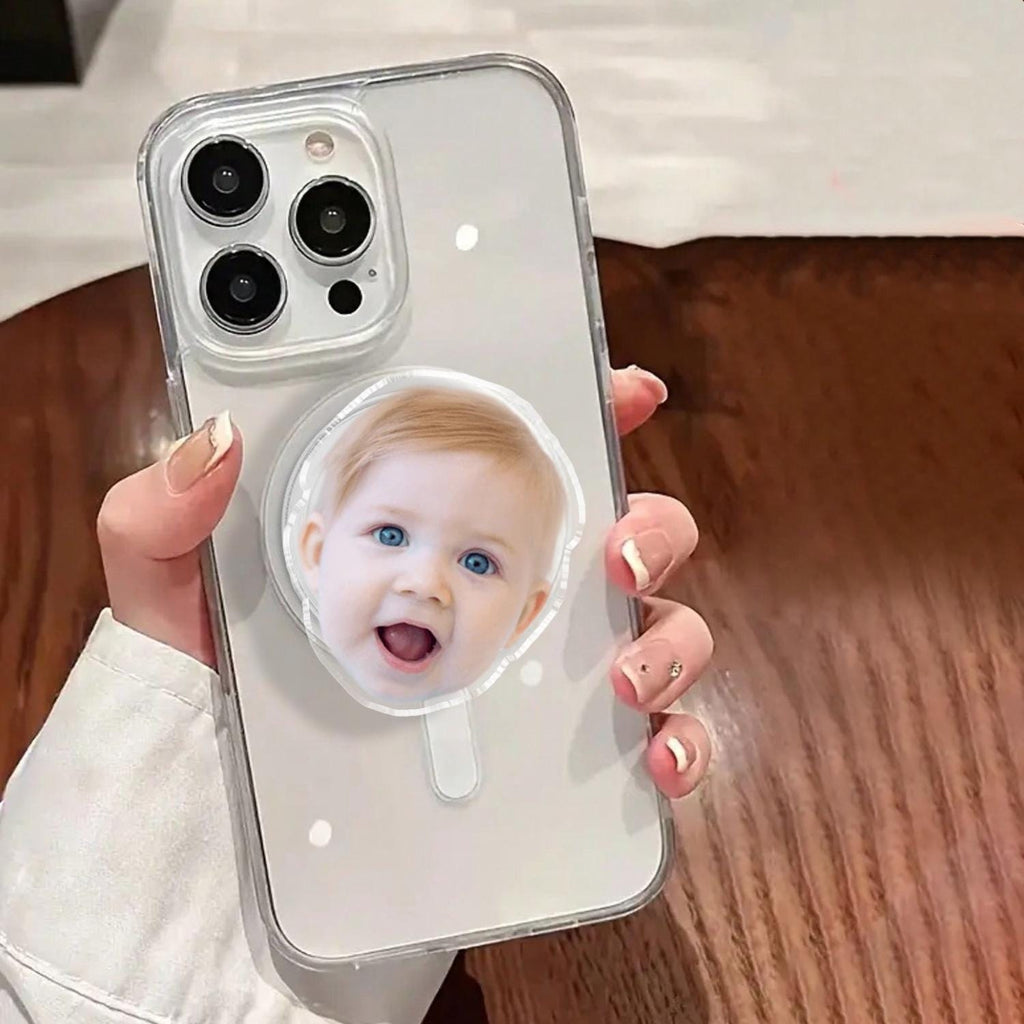 Custom Magnetic Face Phone Grip, Personalized Your Photo MagSafe Phone Grip, Acrylic Phone Holder,  Funny Big Face Grip, Gift for Pet Lover