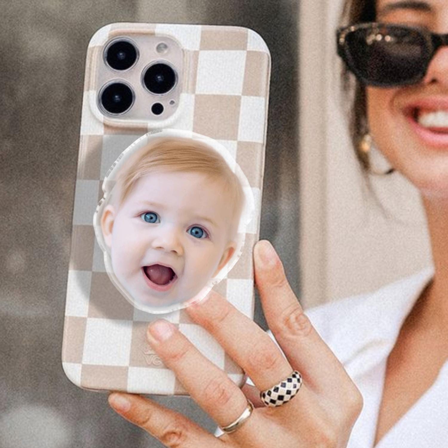 Custom Magnetic Face Phone Grip, Personalized Your Photo MagSafe Phone Grip, Acrylic Phone Holder,  Funny Big Face Grip, Gift for Pet Lover