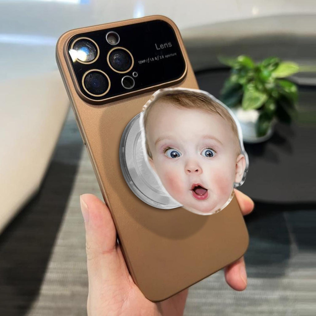Custom Magnetic Face Phone Grip, Personalized Your Photo MagSafe Phone Grip, Acrylic Phone Holder,  Funny Big Face Grip, Gift for Pet Lover