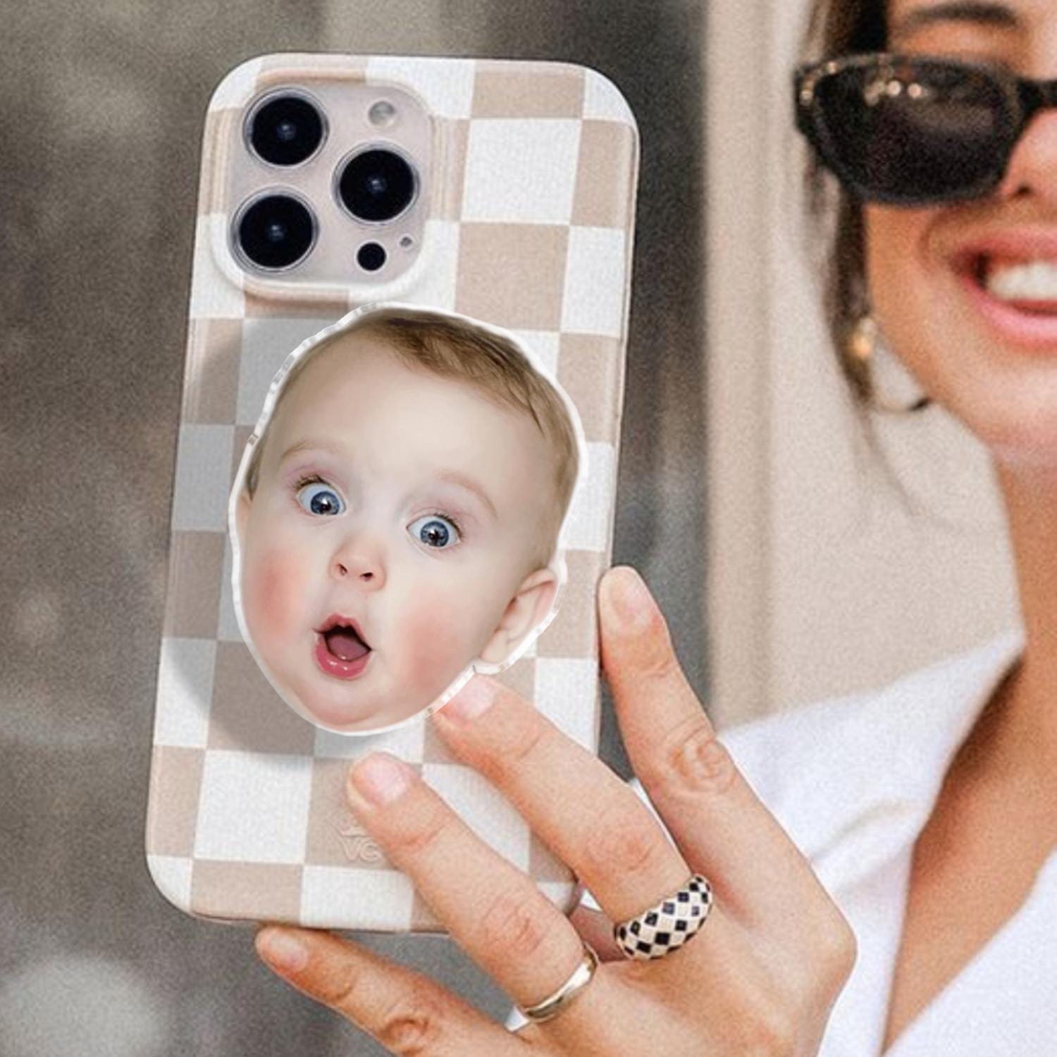 Custom Magnetic Face Phone Grip, Personalized Your Photo MagSafe Phone Grip, Acrylic Phone Holder,  Funny Big Face Grip, Gift for Pet Lover