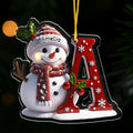 Personalized Snowman Letter Ornament, Custom Christmas Initial Ornament, Snowman with Name and Letter Ornament, Holiday Gift Keepsake 2025