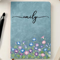 Custom Birth Flower Notebook For Her, Wife, Daughter, Sister, Personalized Leather Journal, Notebook With Leather Cover, Mothers Day Gift