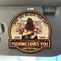 Personalized Drive Safe Because Your Wife Fcking Love You Car Visor Clip, Funny Valentine's Day Gift, Couple Keepsake, Gift For Husband