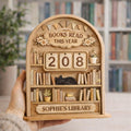 Vintage Wooden Book Tracker Sign, Personalized Reading Counter, Books Read This Year Tracker, Custom Library Gift for Book Lovers, Bookworms