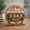 Personalized Running Miles Tracker Sign,Running Log,Marathon Training Runner Gift,Miles Run This Year Counter, Yearly Mileage, Fitness Decor