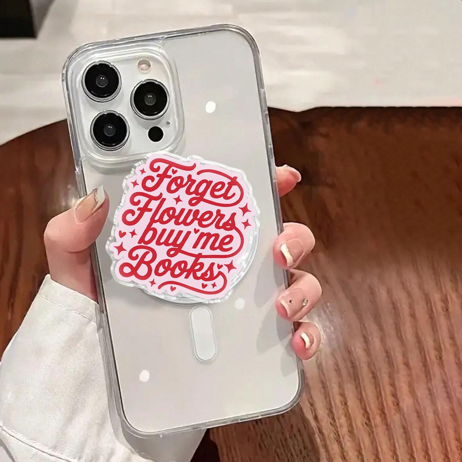 Forget Flowers Buy Me Books, MagSafe Phone Grip for Book Lovers, Funny Valentines Day Gift, Gift for Readers, Reader Gift, Book Accessory