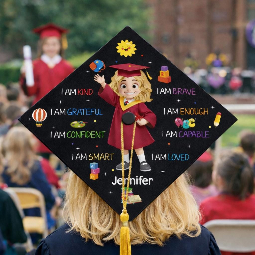 Preschool Kindergarten Personalized Graduation Cap Topper, Custom Pre-K Grad Gift, Class Of 2026 Kid Gift, Little Graduate Daughter Son Gift