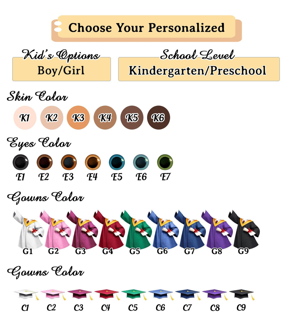 Preschool Kindergarten Personalized Graduation Cap Topper, Custom Pre-K Grad Gift, Class Of 2026 Kid Gift, Little Graduate Daughter Son Gift