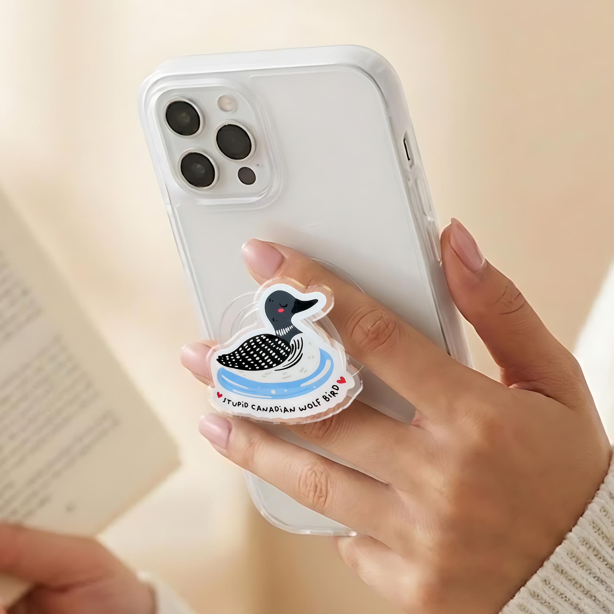 Heated Rivalry Magnetic Phone Grip, Stupid Canadian Wolf Bird, Shane & Ilya, Hockey Romance, Kindle Grip, Ipad Sticker, Magnetic Phone Stand