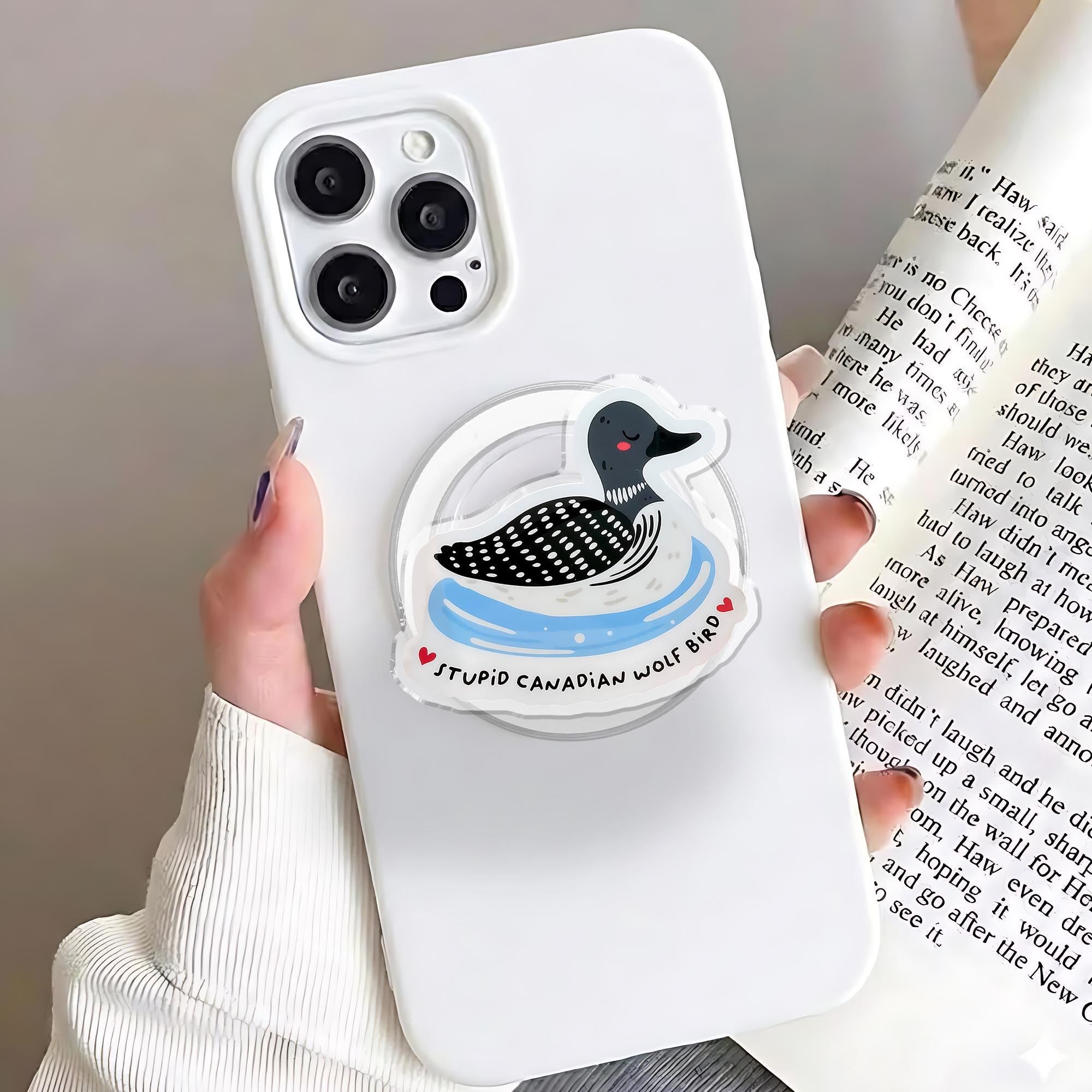 Heated Rivalry Magnetic Phone Grip, Stupid Canadian Wolf Bird, Shane & Ilya, Hockey Romance, Kindle Grip, Ipad Sticker, Magnetic Phone Stand