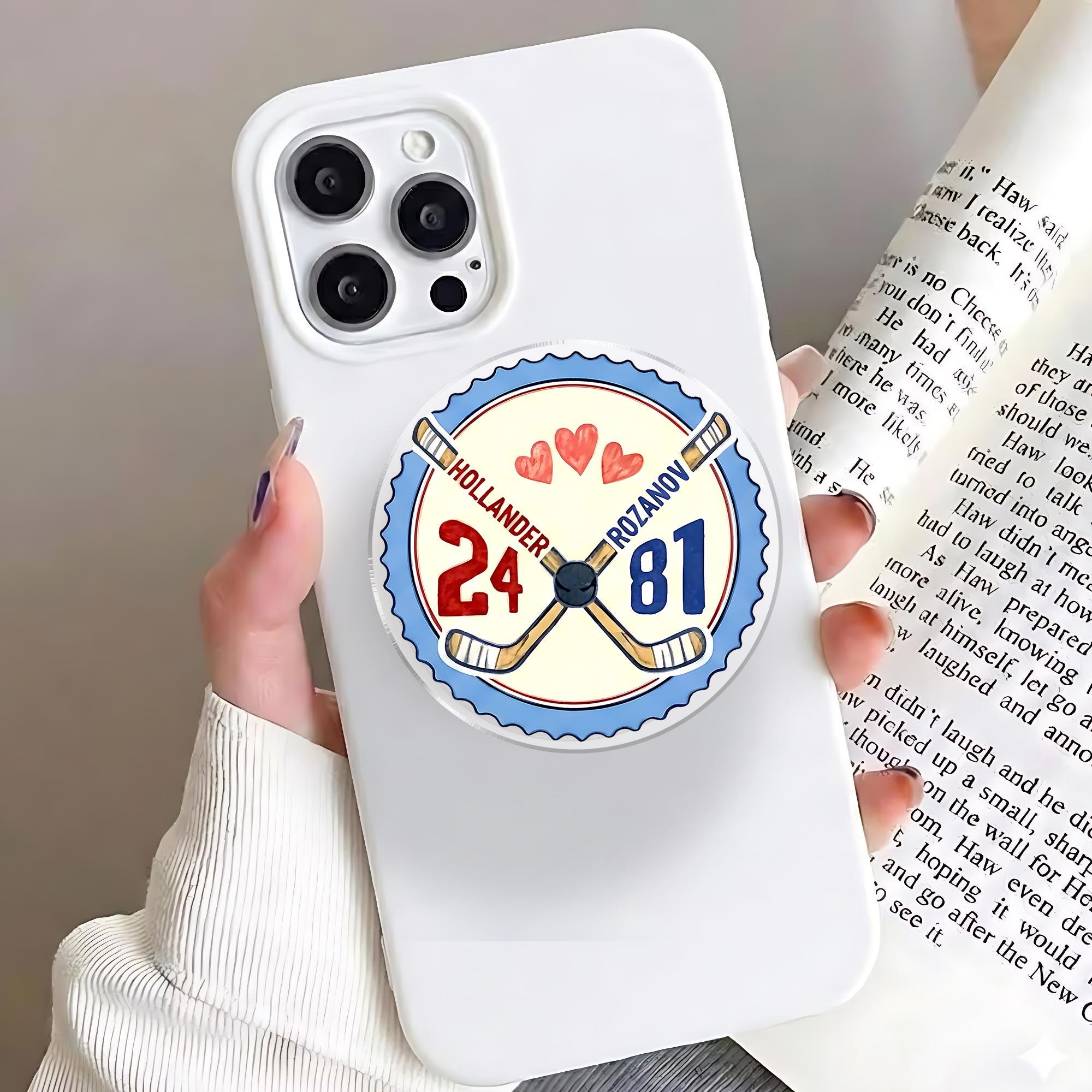 Heated Rivalry Romance Phone Grip, Hollanov Couple Romance Phone Accessory, Hockey Rivals Couple Magnetic Phone Stand, Movie Book Fans Gifts