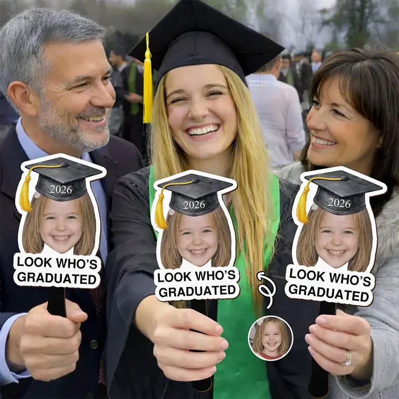 Custom Childhood Photo Graduation Handheld Fan,Personalized Graduation Gift,Class Of 2026 Senior Bestie Prop,Funny High School College Grad