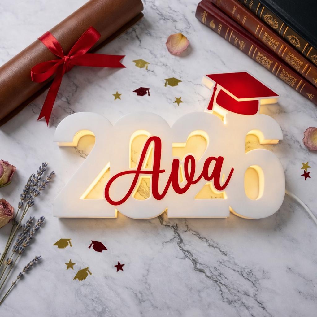 Personalized 2026 Graduation Light Box,Class of 2026 Night Light With Name,Graduation Gifts For Graduate,College High School Graduation Gift
