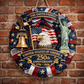 Custom USA 250th Anniversary Wood Door Sign, Personalized America 250th Anniversary Gift, Custom Patriotic Wall Decor for Family, Veterans