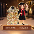 Personalized Crystal Effect Class Of 2026 2027 Senior 2D Acrylic Block Night Light, Graduation Plaque, Graduation Gift, Congratulation Gifts