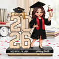 Class Of 2026 2027 Senior 2D Flat Sign, Personalized 2-Layered Wooden Plaque, Graduation Gift For Graduates, Daughter, Son, Grad Keepsake