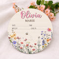 Personalized Baby Announcement Sign, Wildflower Name Sign for Hospital, Baby Girl Name Sign, Newborn Sign With Birth Stats, Baby Shower Gift