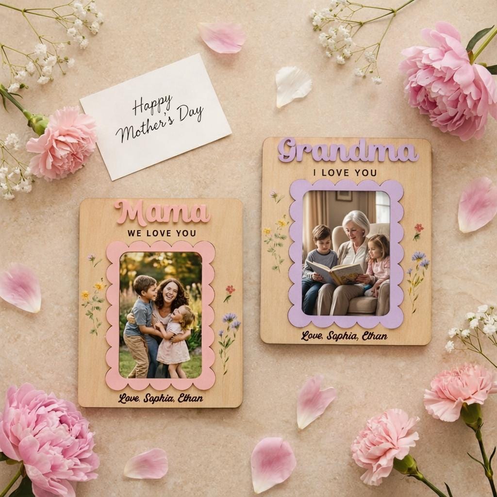 I Love You Photo Magnet | Perfect Gift Photo Frame | Gift for Mom | Grandma | Mothers Day Picture Frame | Fridge Magnet | Birthday Gifts
