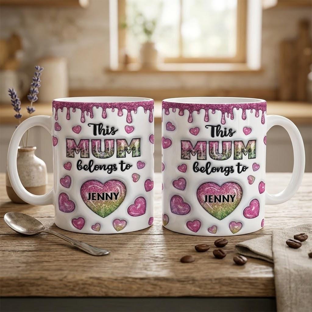 Custom Mama Coffee Mug, This Mom Grandma Coffee Cup, Inflated Effect Printed, Personalized Mothers Day Gift For Mom, Nana, Grandma