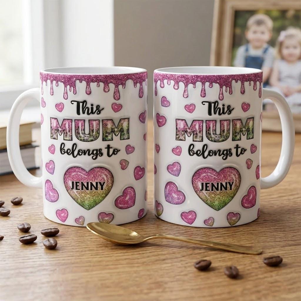 Custom Mama Coffee Mug, This Mom Grandma Coffee Cup, Inflated Effect Printed, Personalized Mothers Day Gift For Mom, Nana, Grandma
