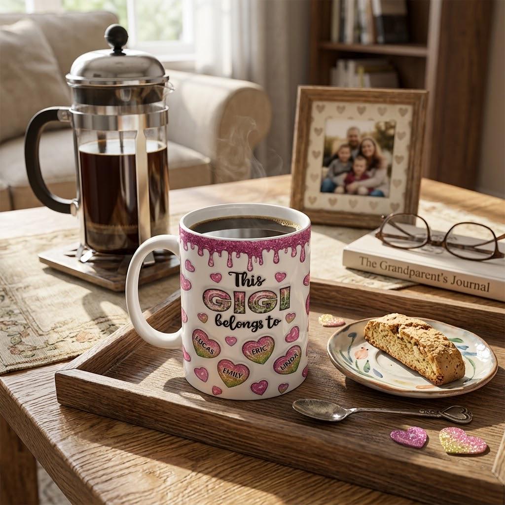 Custom Mama Coffee Mug, This Mom Grandma Coffee Cup, Inflated Effect Printed, Personalized Mothers Day Gift For Mom, Nana, Grandma