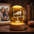 Football Mom Crystal Ball Night Light, Personalized Best Mom Ever Gift, Custom Name Football Lamp, Sports Mom LED Globe, Mother’s Day Gift
