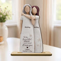 Personalized Mom Daughter Wooden Figurine, Custom Mother Daughter Gift, Mother’s Day Keepsake, Mom Birthday Gift, Family Name Decor 2D Print