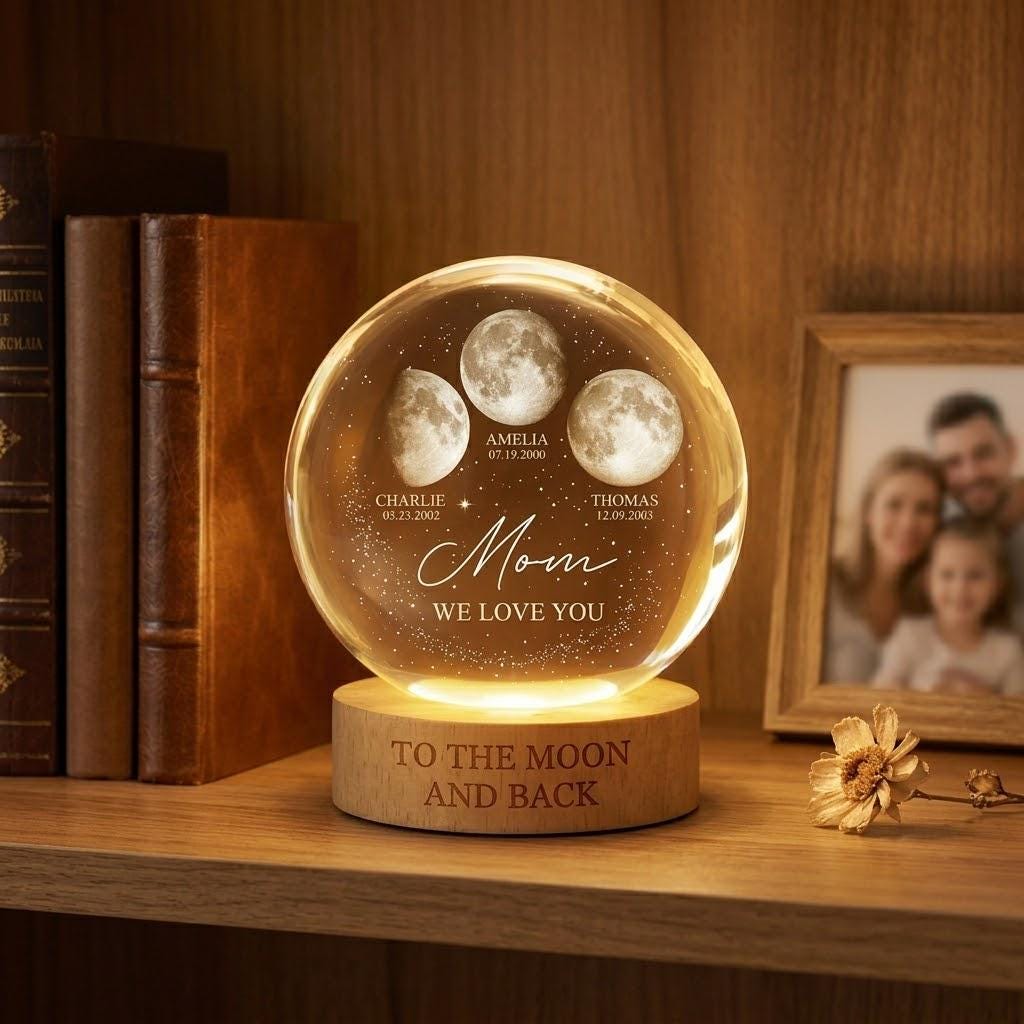 Thank You For Being Our Universe Mom Crystal Ball Lamp, Love You To The Moon and Back, Mother’s Day Gift, Unique Idea Gift for Mom
