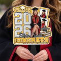 Grad Head Face Fan Class of 2026 Graduate Party Favor, Face on a Stick, Graduation Fan, Class of 2026, Personalized Graduation Fan Handheld