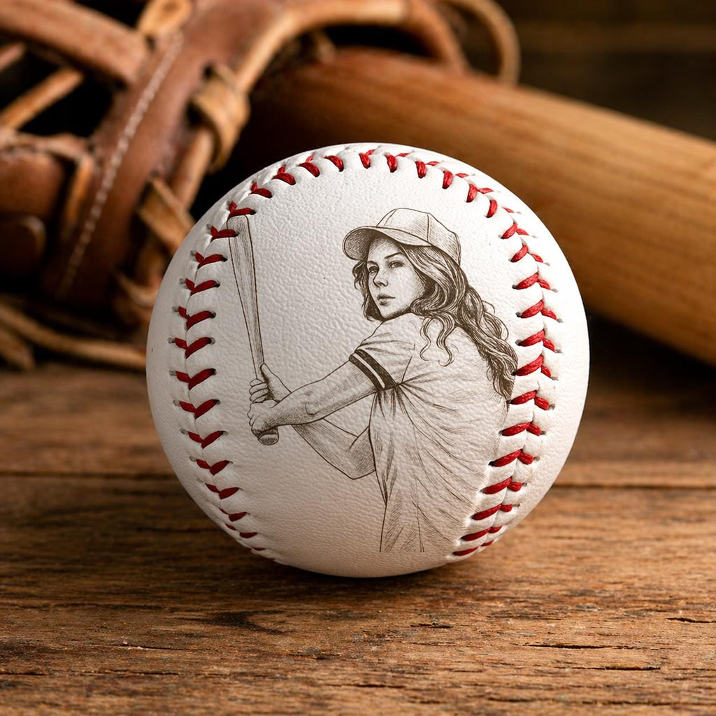 Custom Engraved Photo Baseball Ball, Personalized Baseball Keepsake Gift for Ball Players, Graduation Senior Gift for Son, Baseball Lover