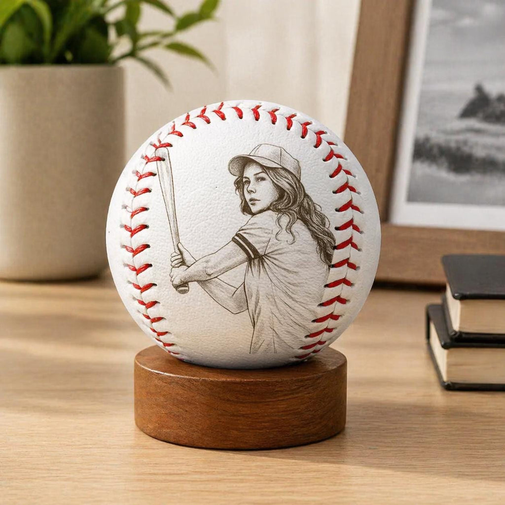 Custom Engraved Photo Baseball Ball, Personalized Baseball Keepsake Gift for Ball Players, Graduation Senior Gift for Son, Baseball Lover
