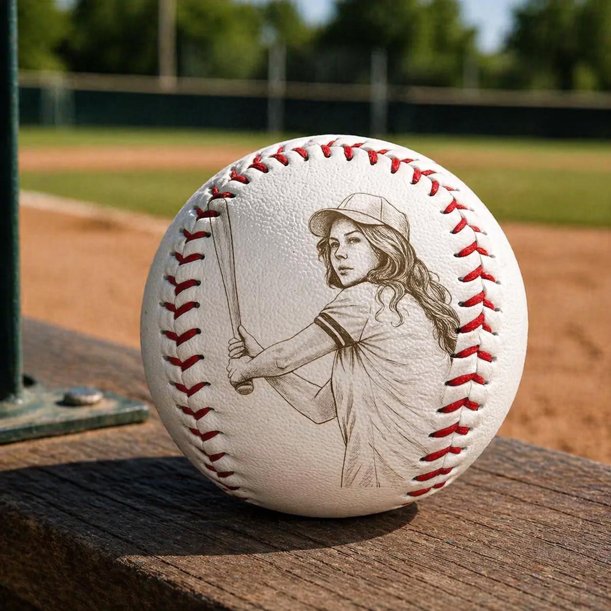 Custom Engraved Photo Baseball Ball, Personalized Baseball Keepsake Gift for Ball Players, Graduation Senior Gift for Son, Baseball Lover