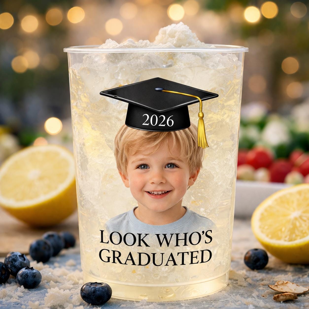 Custom Childhood Photo Graduation Frosted Cup, Class of 2026 Graduation Gift, Graduation Drinkware, Senior Night Cup, Party Favor Cup