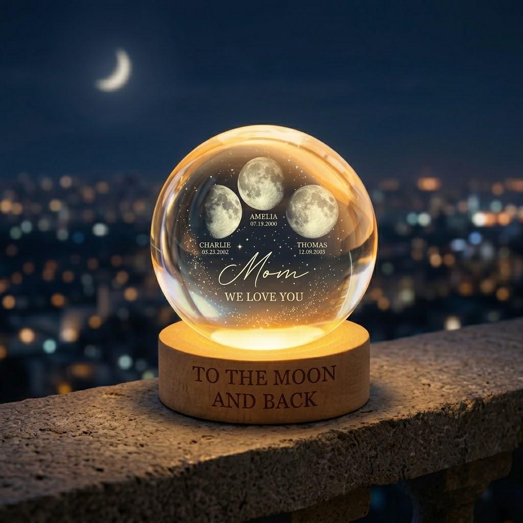 Thank You For Being Our Universe Mom Crystal Ball Lamp, Love You To The Moon and Back, Mother’s Day Gift, Unique Idea Gift for Mom