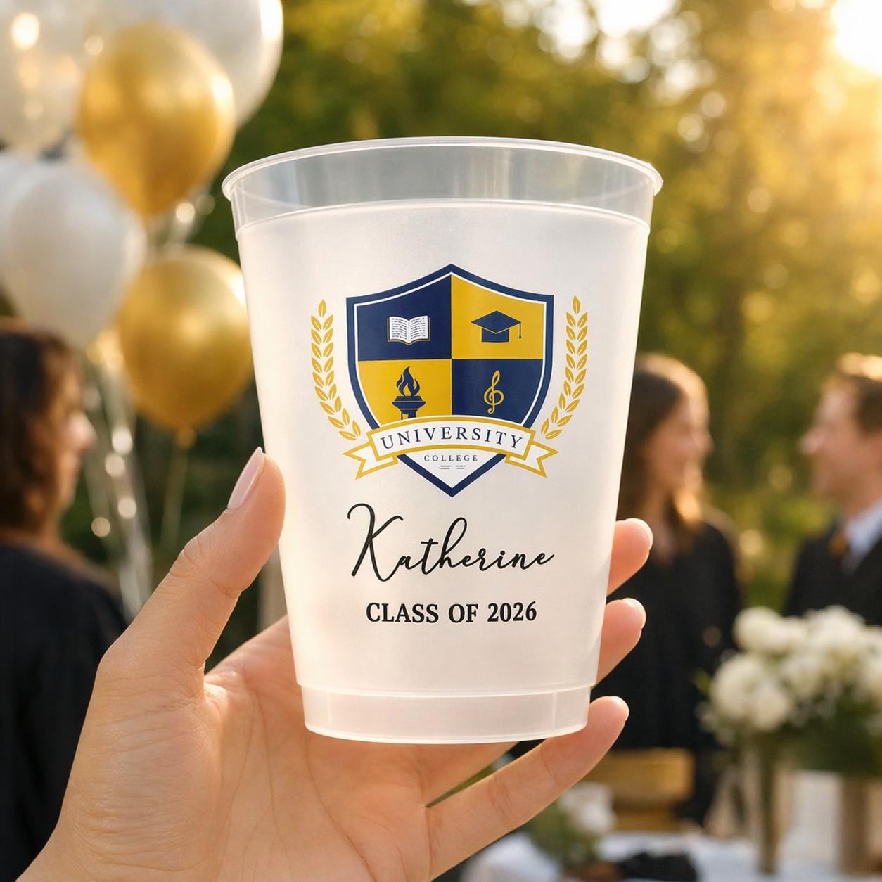 Custom Photo University Logo Graduation Personalized Frosted Cups, Class of 2026 Graduation Gift, Graduation Drinkware, Party Favor Cup