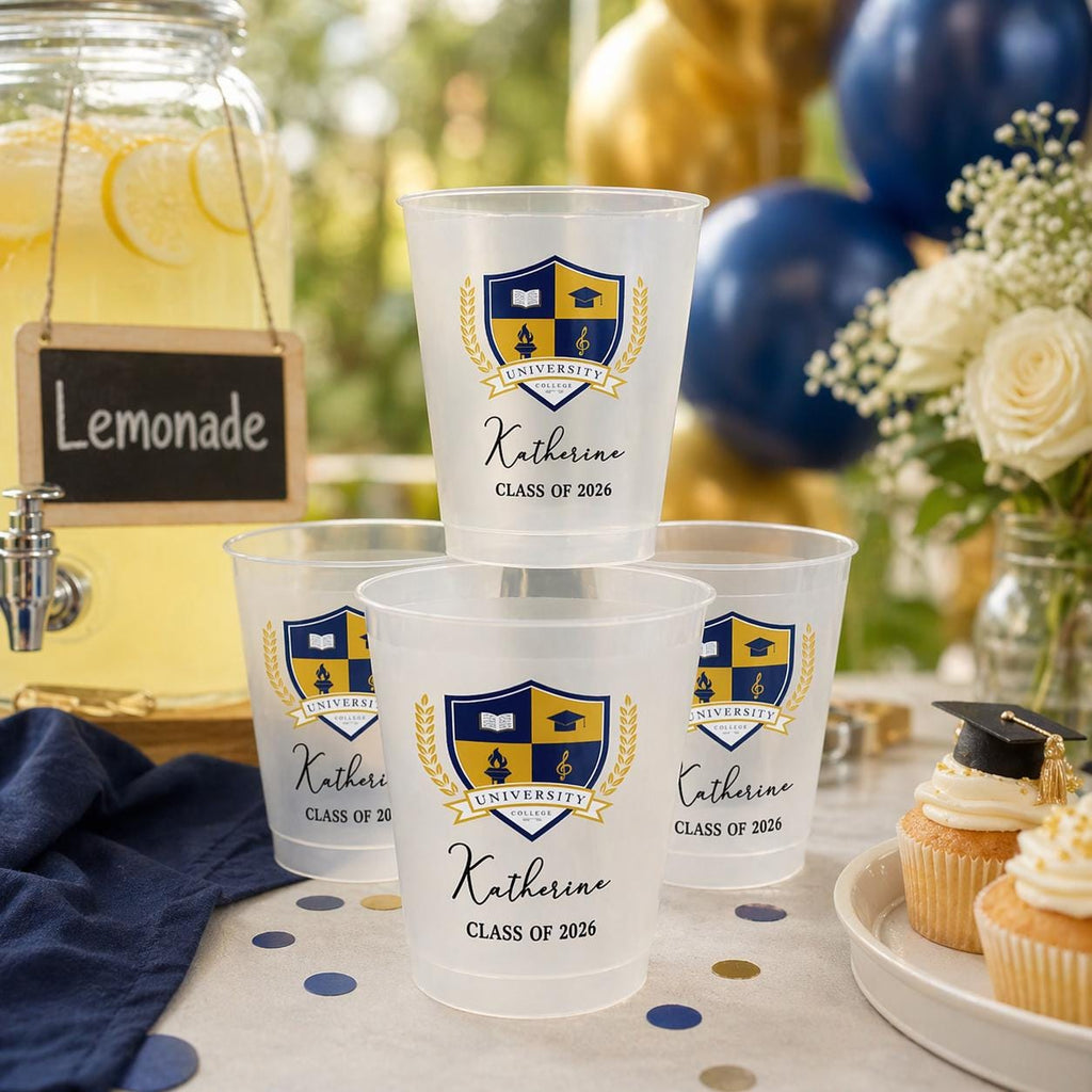 Custom Photo University Logo Graduation Personalized Frosted Cups, Class of 2026 Graduation Gift, Graduation Drinkware, Party Favor Cup