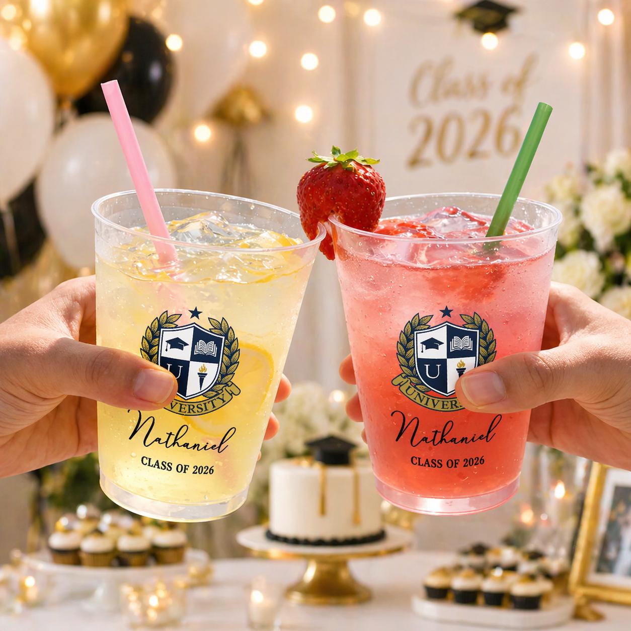Custom Photo University Logo Graduation Personalized Frosted Cups, Class of 2026 Graduation Gift, Graduation Drinkware, Party Favor Cup