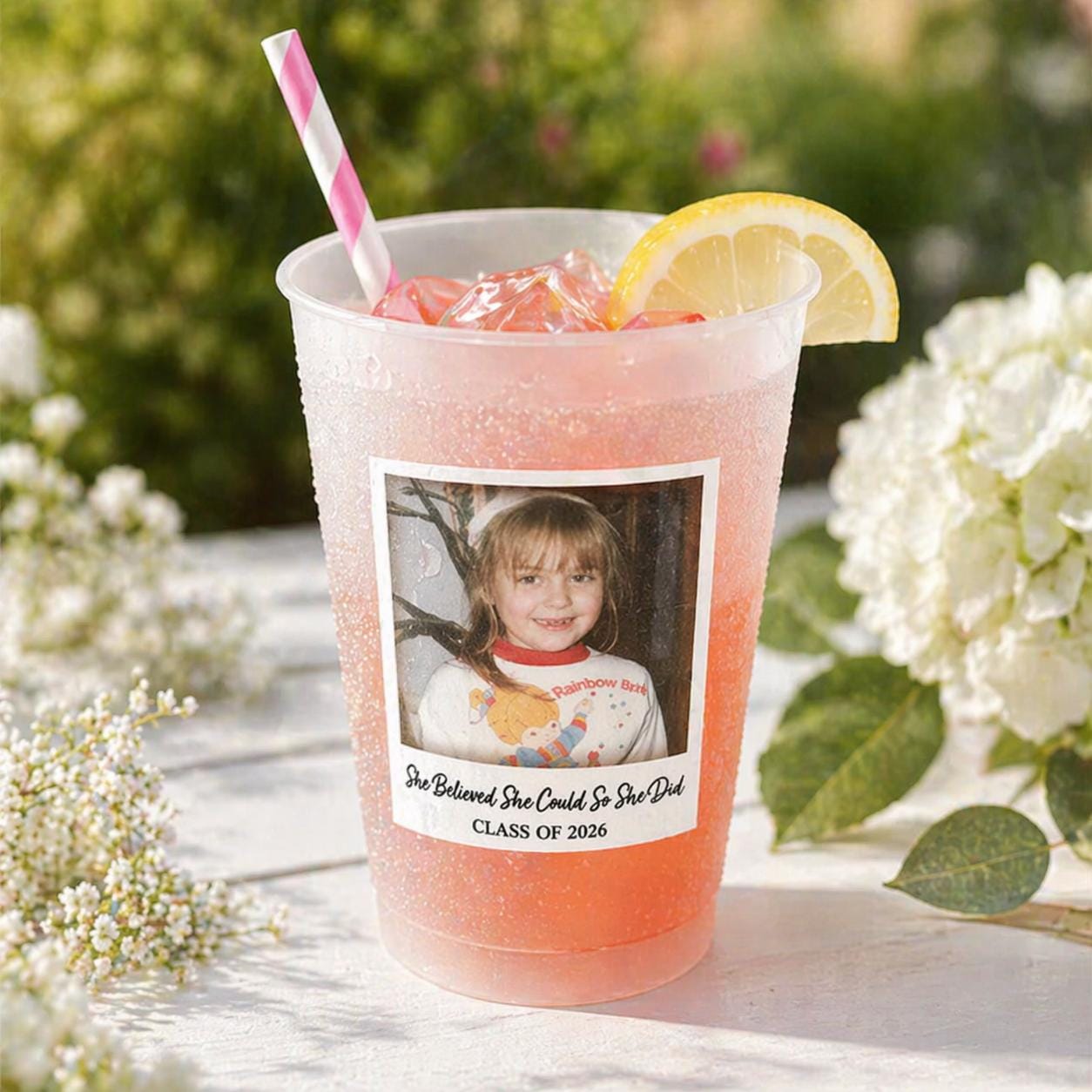 Custom Photo Congratulations Graduate Vintage - Personalized Frosted Cups, Custom Childhood Photo Funny Party Cup, Senior Party Drinkware
