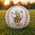 Custom Engraved Photo on Baseball Ball, Personalized Your Kids Picture Father's Day Present, Custom Best Dad Papa Ever, Baseball Dad Gift